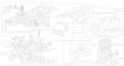 人民法院浮雕壁畫原創(chuàng)手繪設(shè)計稿