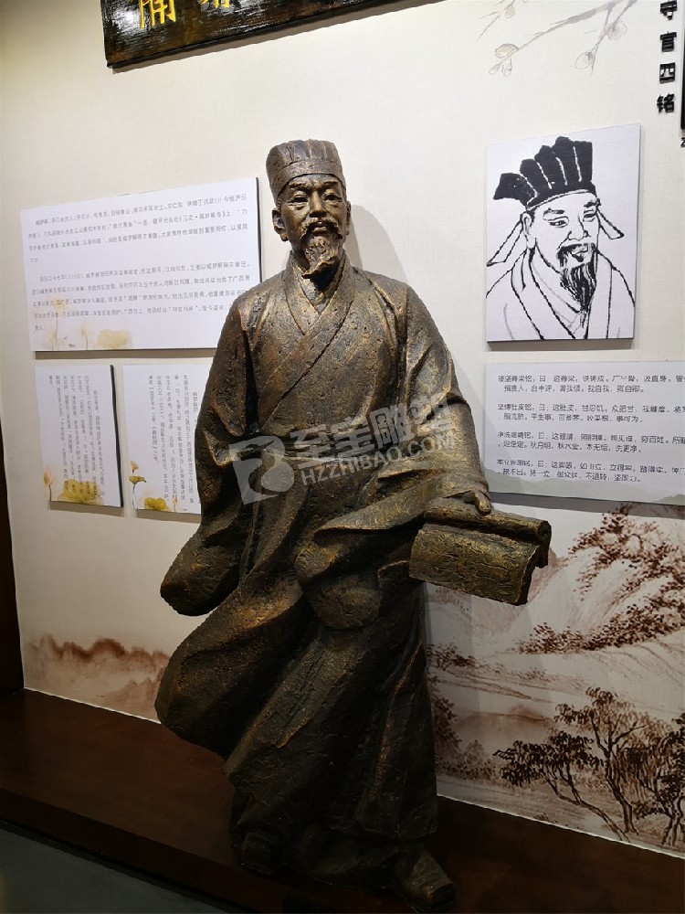 博物館展廳展陳玻璃鋼仿鑄銅人物雕塑玻璃鋼仿黃銅雕塑圓雕設計定制