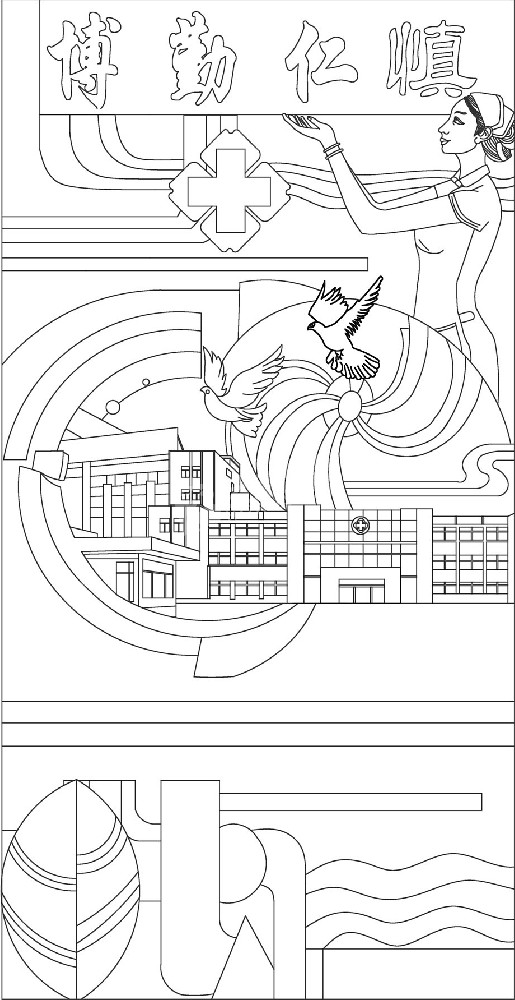 中醫(yī)文化浮雕雕塑原創(chuàng)手繪設(shè)計(jì)稿